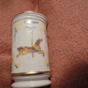 Lenox Fine china Spice Jar Canister 1993 Carousel Horse Swan Paper Lable Rack